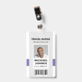 naamlabel met barcodefoto voor personeel badge (Voorzijde met clip)