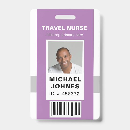 naamlabel met barcodefoto voor personeel badge (Voorzijde)