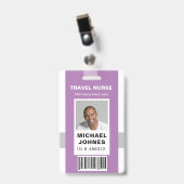 naamlabel met barcodefoto voor personeel badge (Voorzijde met clip)