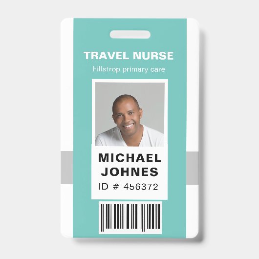 naamlabel met barcodefoto voor personeel badge (Voorzijde)