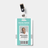 naamlabel met barcodefoto voor personeel badge (Voorzijde met clip)