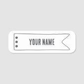 Naamlabel met lintframe naamplaatje (Voorkant)