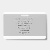 naamlabel met logo en foto van werknemer badge (Achterkant)