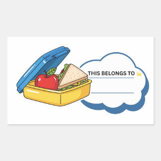 Naamlabel sticker voor lunchdoos voor kinderen - T