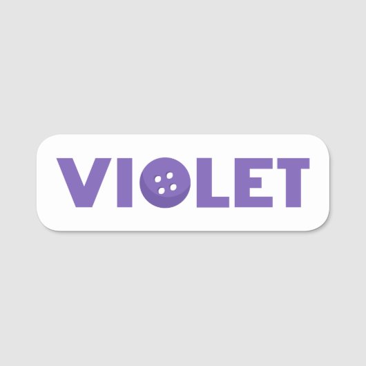 Naamlabel Violet knop Naamplaatje (Voorkant)