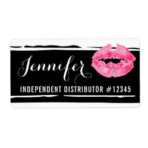 Naamlabel voor gastvrouw lippenstift distributeur etiket