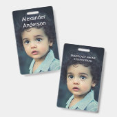 Naamlabel voor kind Foto Personaliseer Badge (Voor- en achterkant)