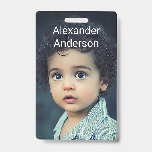 Naamlabel voor kind Foto Personaliseer Badge (Voorzijde)