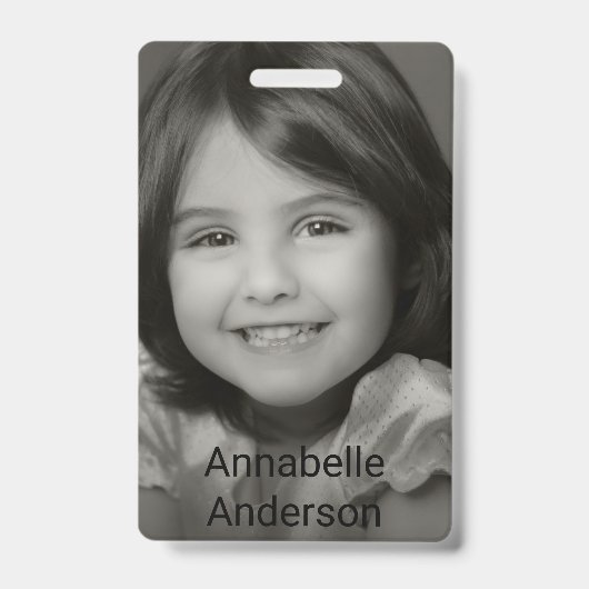 Naamlabel voor kindpersoonlijke foto badge (Voorzijde)