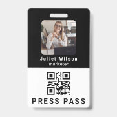 naamlabels coole qr-code mediadruk id-badge badge (Voorzijde)