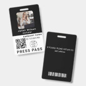 naamlabels leuk qr-code media pers id-badge badge (Voor- en achterkant)