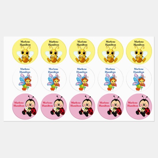Naamlabels voor kinderen labels (Vel)