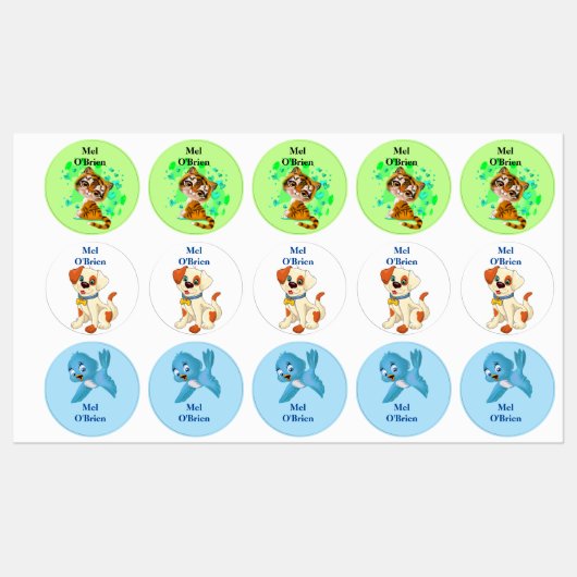 Naamlabels voor kinderen labels (Vel)