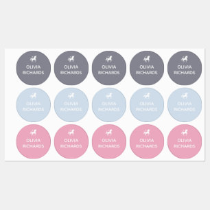 Naamlabels voor kinderen Roze Eenhoorn Waterdichte Labels