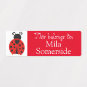 Naamlabels voor kinderen Schattige lieveheersbeest Labels (Design 1)