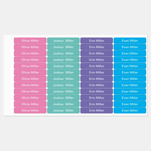 Naamlabels voor schoolkamp kinderopvang labels (Vel)