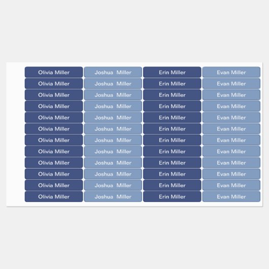 Naamlabels voor schoolkampdagopvang labels (Vel)