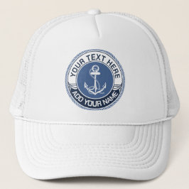Naamloos scheepskapiteinsmonogram op nautische pet
