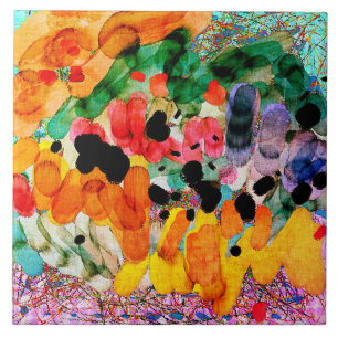 Naamloze Abstracte digitale schilderkunst 1 Tegeltje