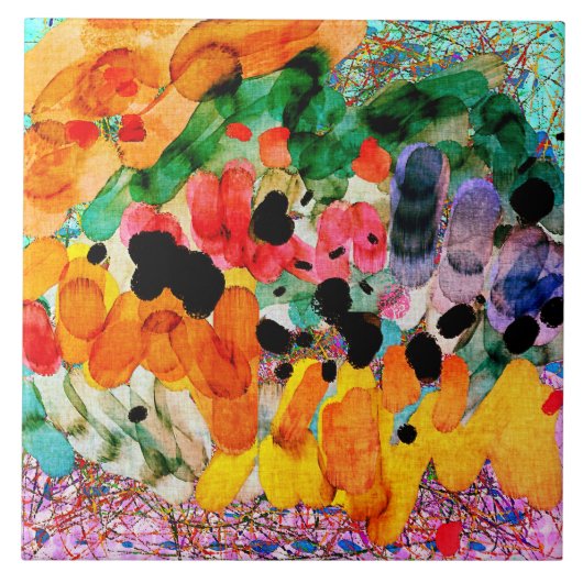 Naamloze Abstracte digitale schilderkunst 1 Tegeltje (Voorkant)