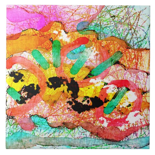 Naamloze Abstracte digitale schilderkunst 2 Tegeltje (Voorkant)