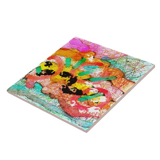 Naamloze Abstracte digitale schilderkunst 2 Tegeltje (Zijkant)