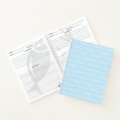  naampatroon lichtblauw wit recept notitieboek (Binnen)