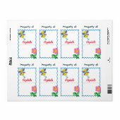 Naamplaat / Bookplate Stickers met leuke Afbeeldin (Full Sheet)