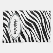 Naamplaat Design Black & White Zebra Print Towel Theedoek (Horizontaal)