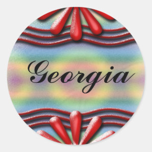 Naamplaat Rood Ronde Sticker