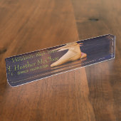 naamplaat van de dansinstructeur naambordje (Zijkant)