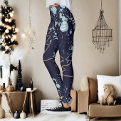 Naamscript schattig cool marine goud witte stip fe leggings