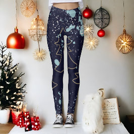 Naamscript schattig cool marine goud witte stip fe leggings