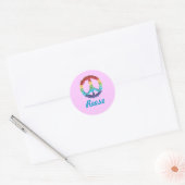 Naamsticker met vredesteken ronde sticker (Envelop)