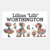 Naamsticker Rechthoekige Sticker (Voorkant)