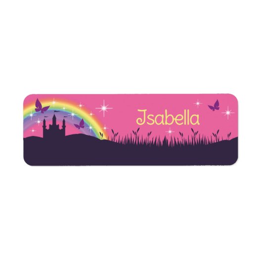 Naamsticker - Sprookjeskasteel Etiket (Voorkant)
