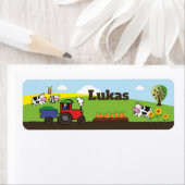 Naamsticker tractor boerderij etiket (Insitu)