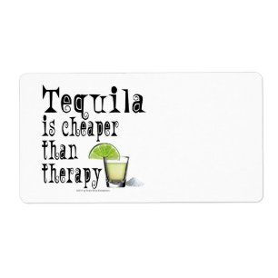 NAAMSTICKERS, ETIKETTEN, TEQUILA IS GOEDKOPER DAN  ETIKET