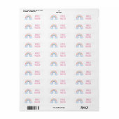 Naamstickers wit - waterverf Regenboog Wolken Etiket (Full Sheet)