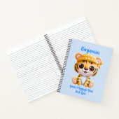 Naamtekst toevoegen, Baby Tijger met Hoed Notitieboek (Binnen)