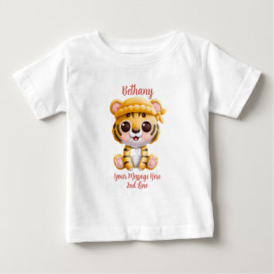 Naamtekst toevoegen, baby tijger met hoedje