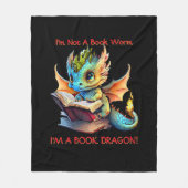 Naamtekst toevoegen - Geen boekworm of een boekdra Fleece Deken (Voorkant)