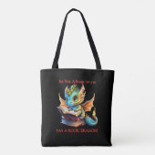 Naamtekst toevoegen - Geen boekworm of een boekdra Tote Bag (Achterkant)