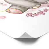 Naamtekst toevoegen, Gelukkig Baby Olifant Slaapka Poster (Hoek)