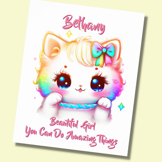 Naamtekst toevoegen, Kleurrijke Kittens Nursery  Poster