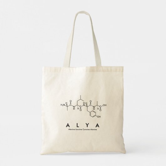 Naamzak van Alya peptide Tote Bag (Achterkant)