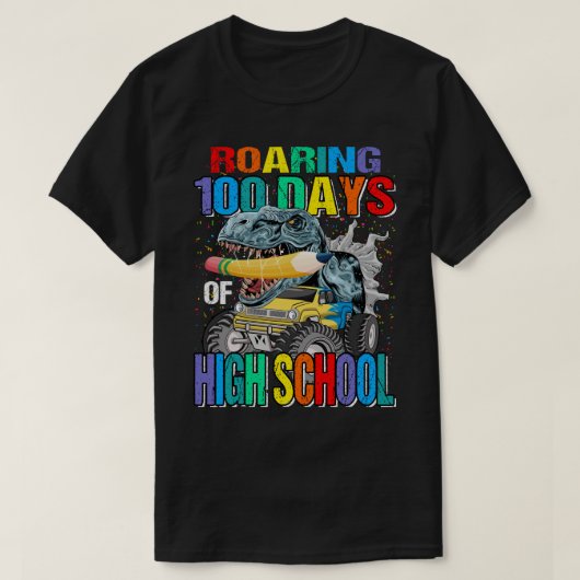 Naar 100 dagen durende high school Monster Truck D T-shirt (Design voorkant)