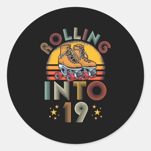 Naar 19 jaar oud ronde sticker (Voorkant)