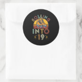 Naar 19 jaar oud ronde sticker (Tas)