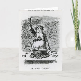 Naar afwezige vrienden! feestdagen kaart